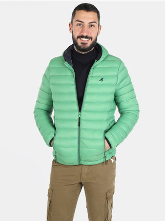 100g men's down jacket with hood in solid color
