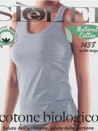 1438 Women's wide shoulder tank top in organic cotton