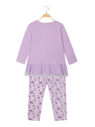 2-piece baby girl outfit with printed leggings