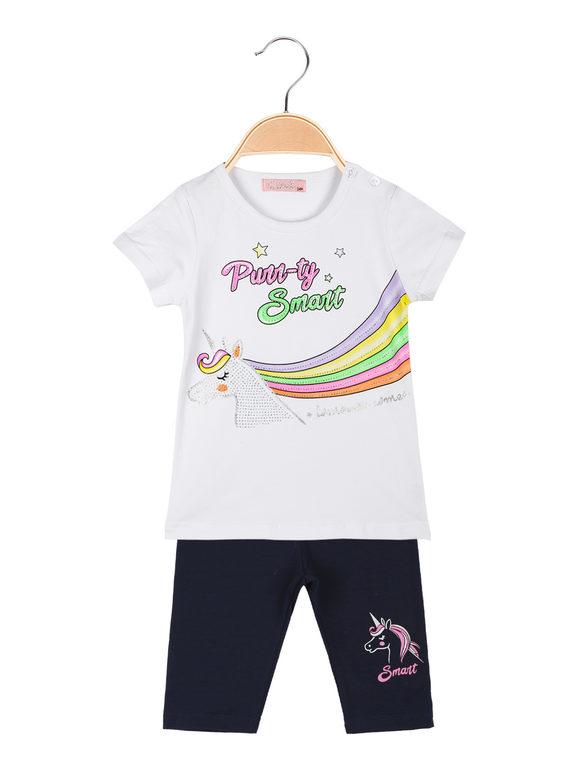 2-piece baby girl outfit with short leggings