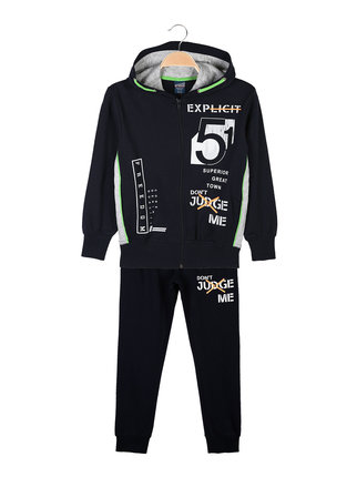 2-piece baby tracksuit with hood and zip