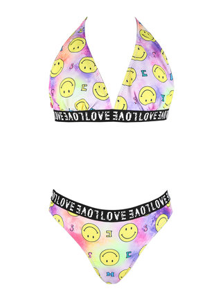 2-piece girl's swimsuit with Smile prints