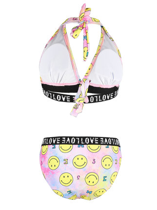 2-piece girl's swimsuit with Smile prints