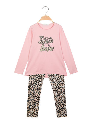 2-piece set for girls with spotted print