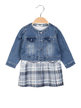 2-teiliges Baby-Mädchen-Outfit mit Kleid + Jeansjacke