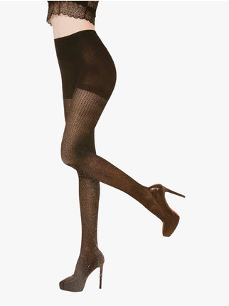 280 denier tights with embroidery
