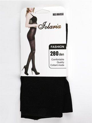 280 denier tights with mesh embroidery
