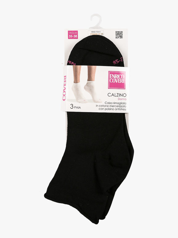 3-pair women's socks in mercerized cotton