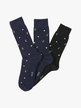 3 paires de chaussettes courtes pour hommes avec motifs