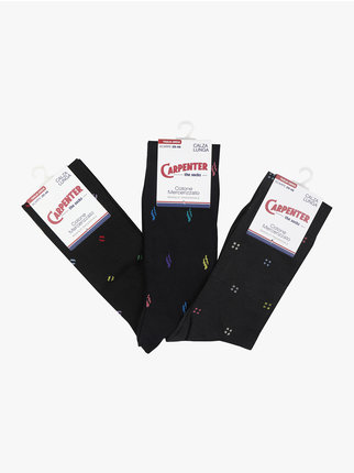 3 Pairs of long men's socks in mercerized cotton