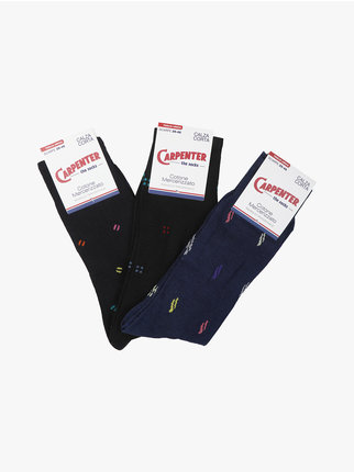 3 pairs of men's short socks with prints