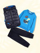 3-piece baby boy's sports suit with sleeveless vest