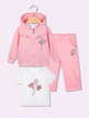 3 piece baby girl outfit with wide leg trousers