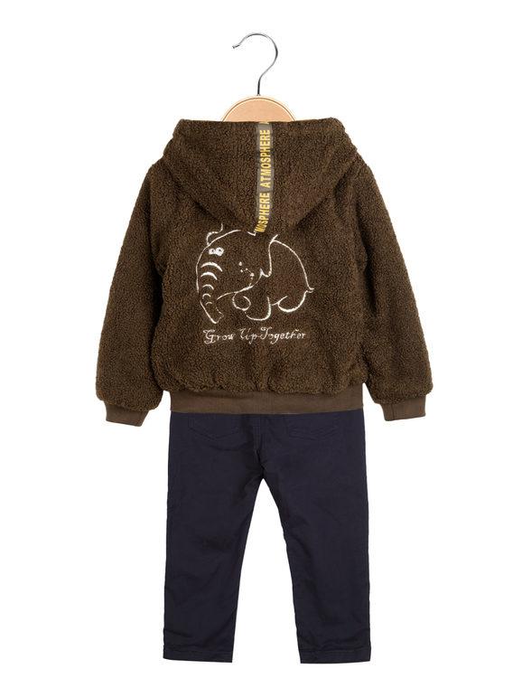 3-piece baby tracksuit with hood