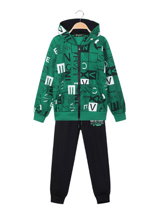 3-piece children's tracksuit with hood and zip