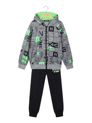 3-piece children's tracksuit with hood and zip