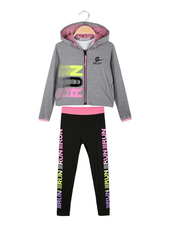 3-piece girl's sports suit with top