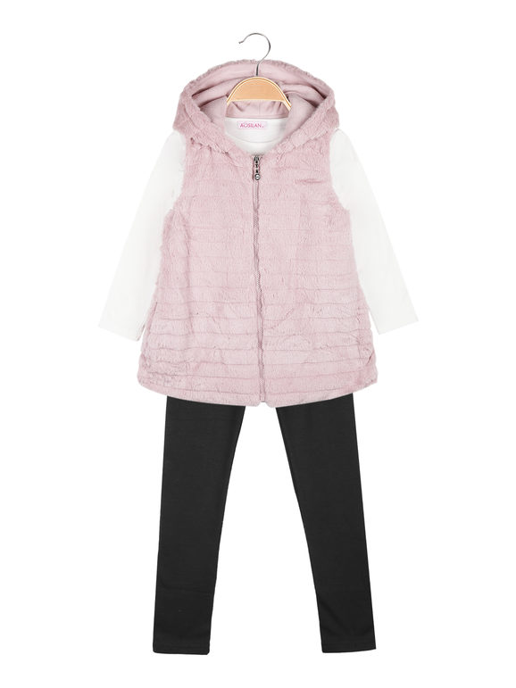 3-piece set for girls with faux fur