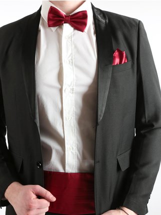 3-piece set for men with tuxedo sash, bow tie and handkerchief