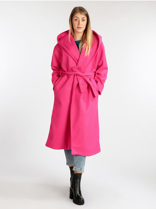 Abrigo largo de mujer con capucha