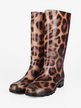 Animal print rubber boots