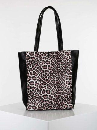 Animalier eco-leather shopper bag