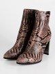 animalier pointed ankle boot with heel