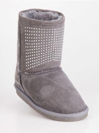 Ankle boot and rhinestone ankle boots - gray
