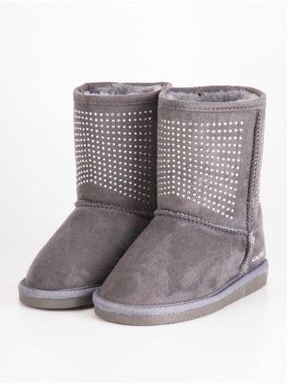 Ankle boot and rhinestone ankle boots - gray