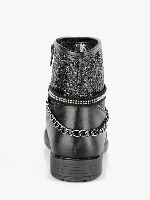 Ankle boot with rhinestones