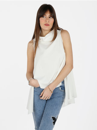 Asymmetrical women's sleeveless shirt