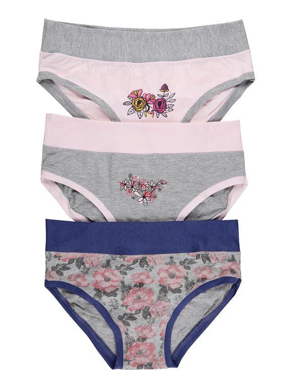 Baby briefs with floral prints 3-piece pack