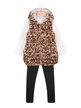 Baby girl 3 piece set with faux fur vest