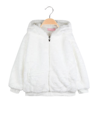 Baby girl's faux fur hooded jacket
