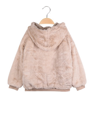 Baby girl's faux fur hooded jacket