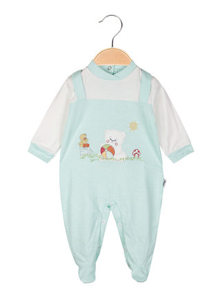 Baby onesie in cotton with embroidery