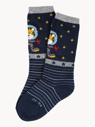 Baby socks in warm cotton with prints