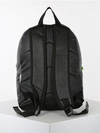 Backpack with faux leather details