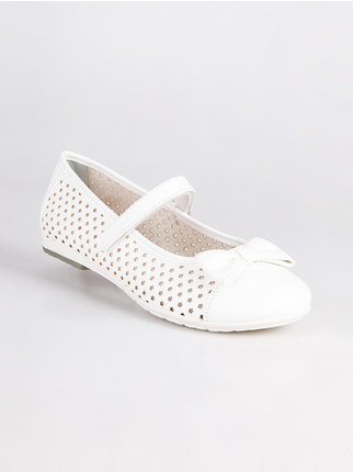Ballerina shoes with baby strap  White