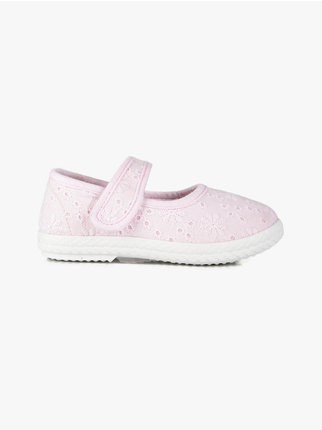 Ballet flats for girls with embroidery
