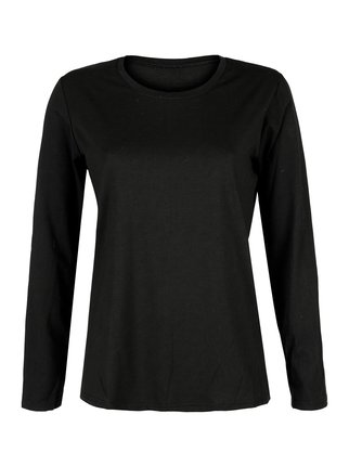 Basic langärmeliger schwarzer Pullover