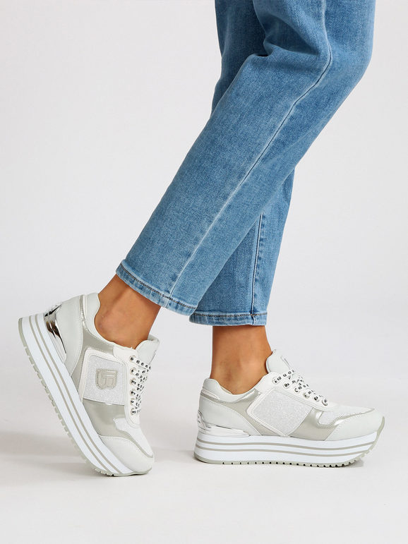 Femmes Denim Jeans Compensées Plateforme Mocassins Baskets Slip on Sports Toile Chaussures 