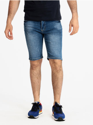 Bermuda in jeans with rips for men