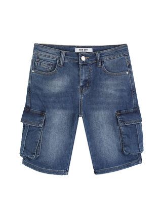Bermudashorts in Jeans für Jungen mit großen Taschen