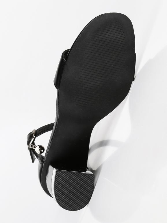 Black bare effect sandals with block heel