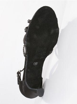 Black dance shoes with rhinestones