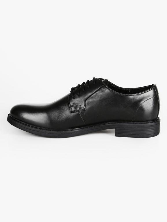 Black leather derby brogues