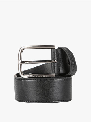 Black men's leather belt