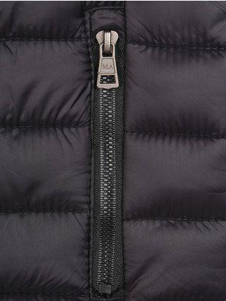 Black quilted padded vest
