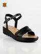 Black sandals with low wedge
